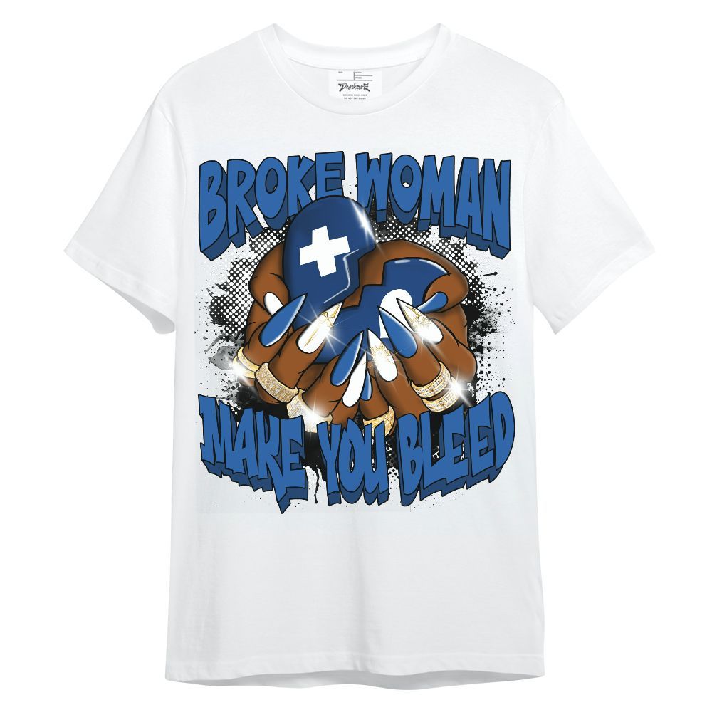 Shirt To Match Brave Blue 13s - Broke Woman Heart Retro Unisex Shirt
