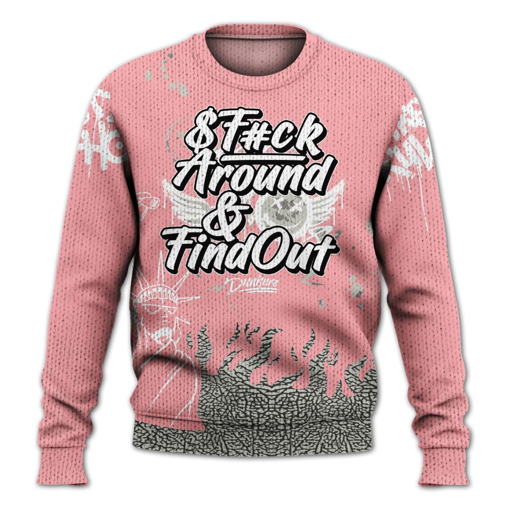 Knitted Sweater To Match Retro Wings 3s - Graphic Fck Around Find Out