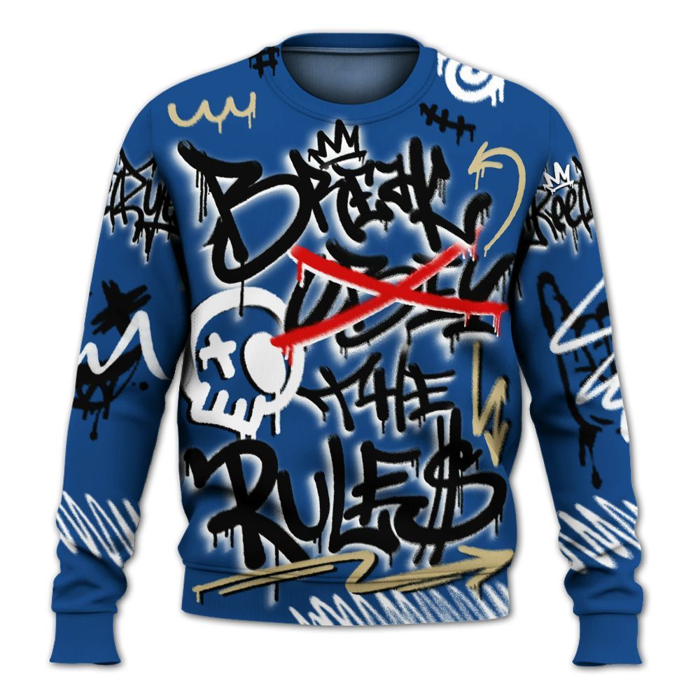 Sweatshirt To Match Air Ship Royal Blue - Break Rules Streetwear All Over Print