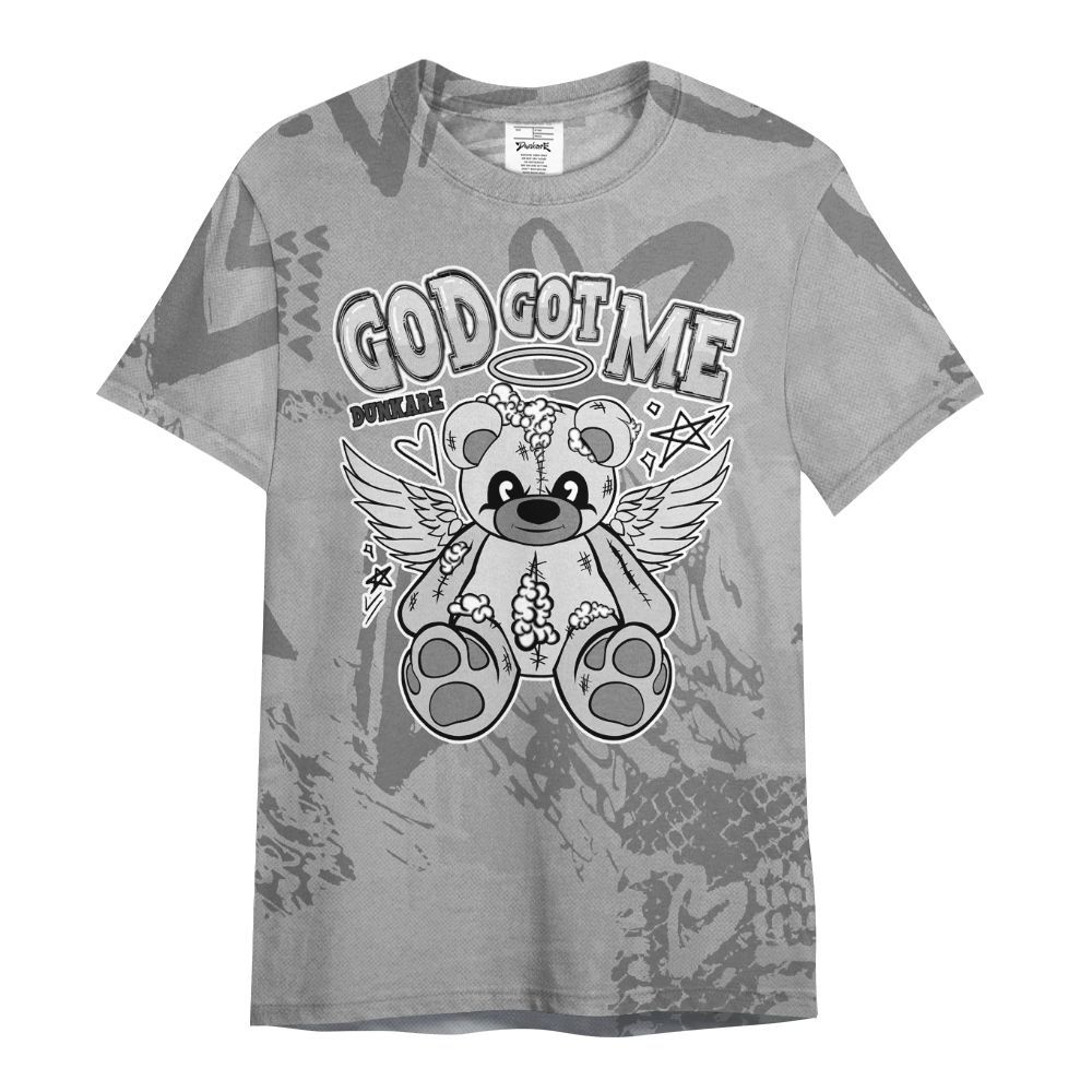 Shirt To Match Black Wolf Grey 12s - Gods Guides Me Bear Heart Grunge All Over Print