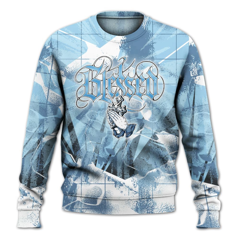 Sweatshirt To Match Legend Blue 11s - God Blessed All Over Print