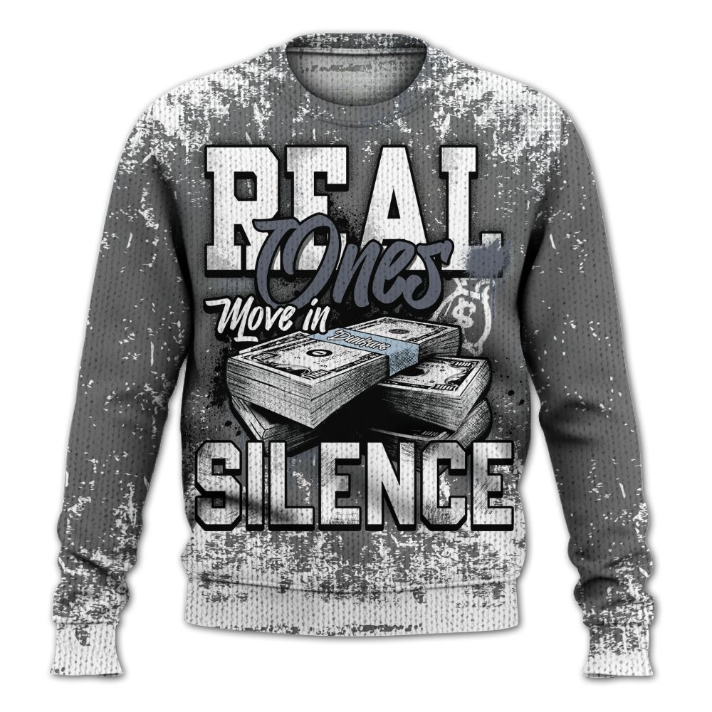 Knitted Sweater To Match Cool Grey 6s - Move In Silence Money Street Retro