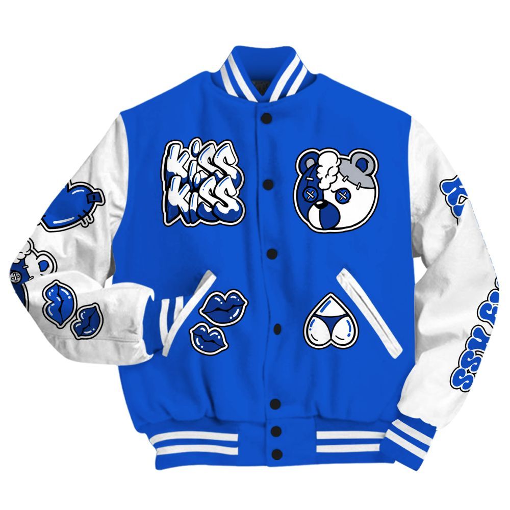 Varsity Jacket To Match Air Foamposite One Royal - Kiss My Hugz All Over Print