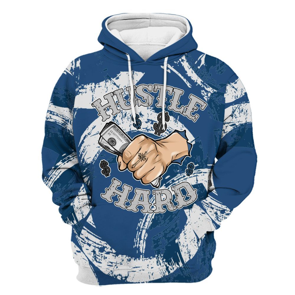 Hoodie To Match High OG Midnight Navy 1s - Hustles Hard! Splash All Over Print