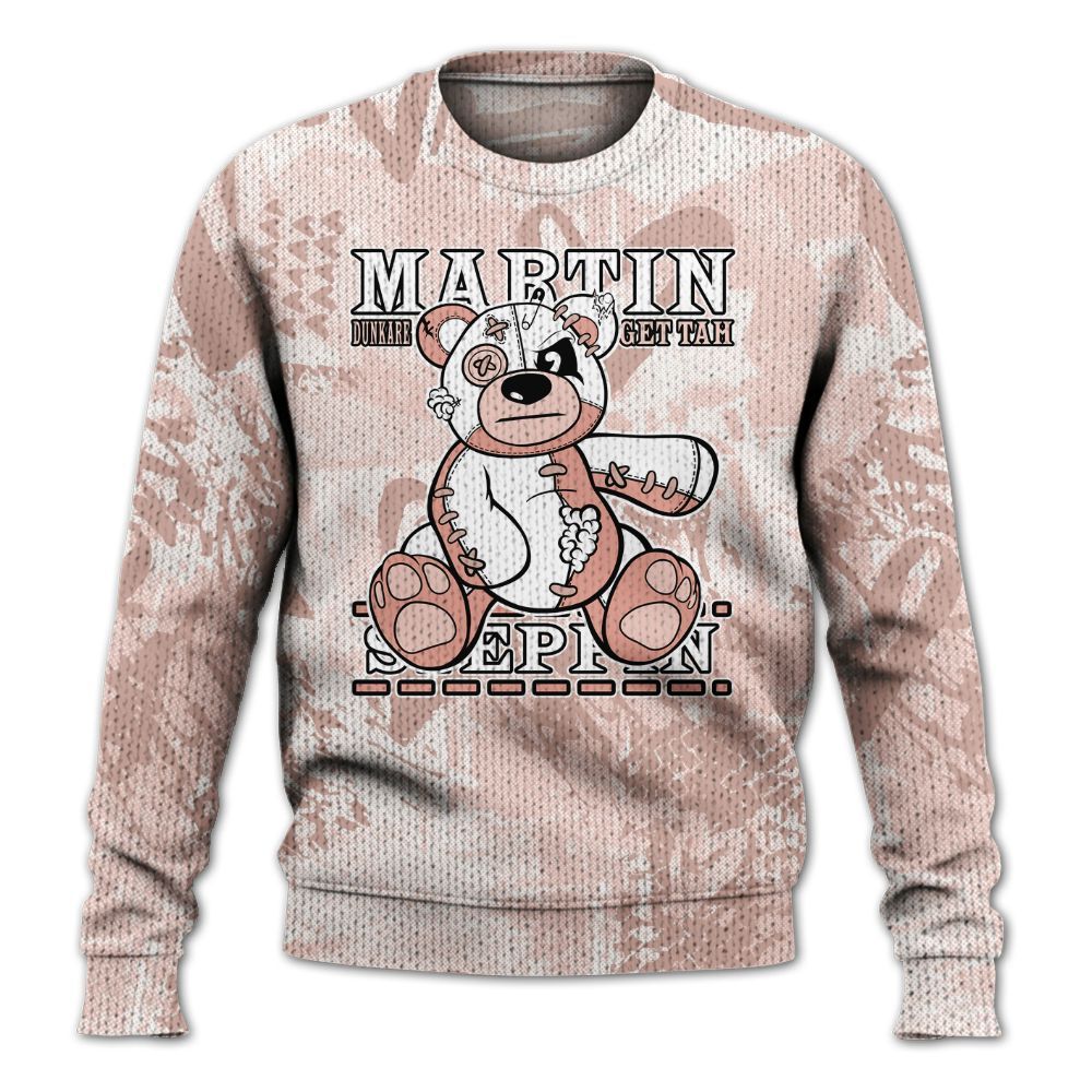 Knitted Sweater To Match Low Legend Pink 11s - Tah Steppin Bear Heart Grunge