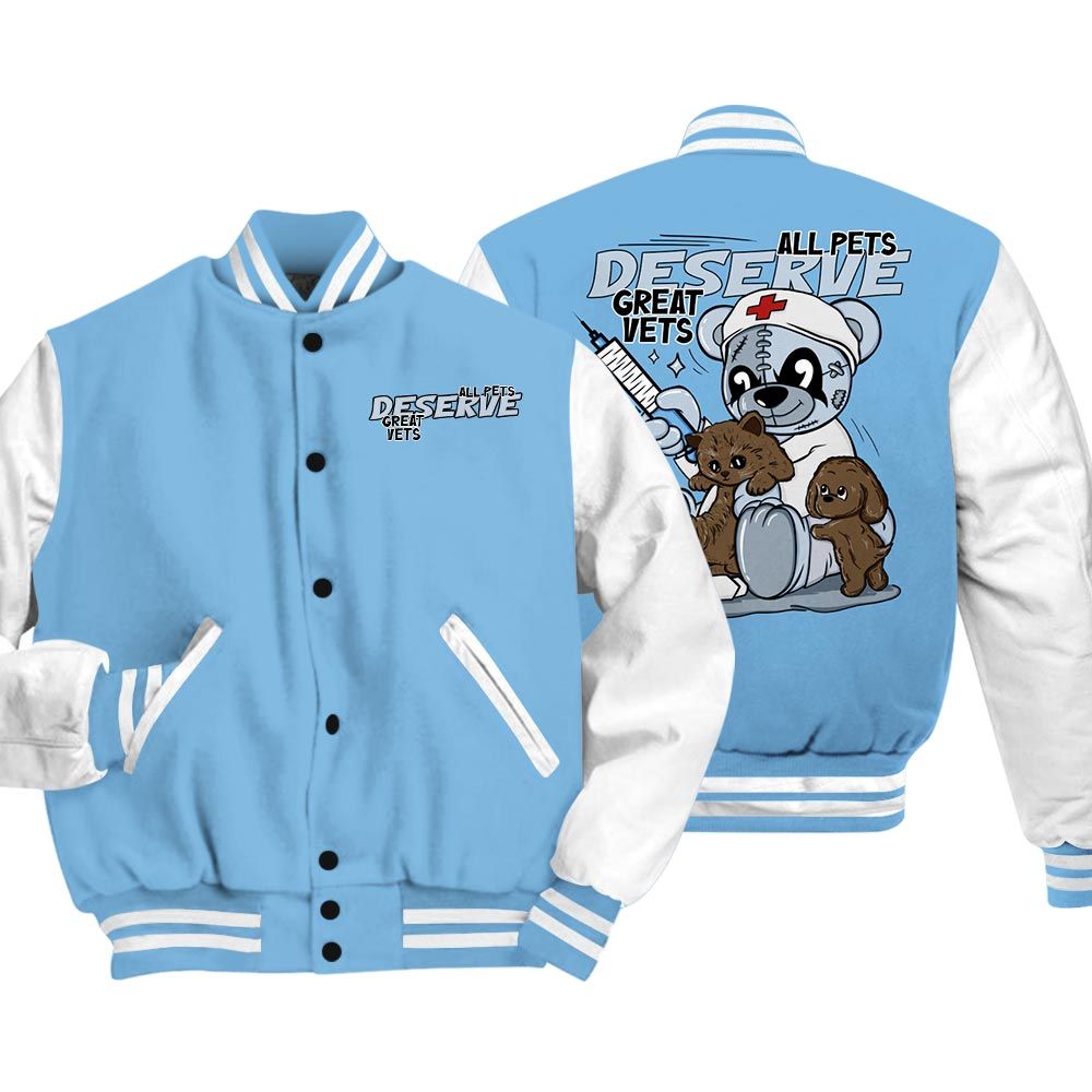 Varsity Jacket To Match Craft Paris 6s Vasity Jacket - All Pets Deserve Great Vets Bear Vasity Jacket Unisex