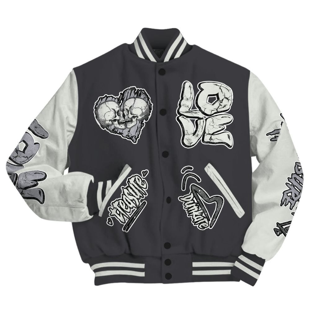 Varsity Jacket To Match Fear 4s - Skull Bear All Over Print