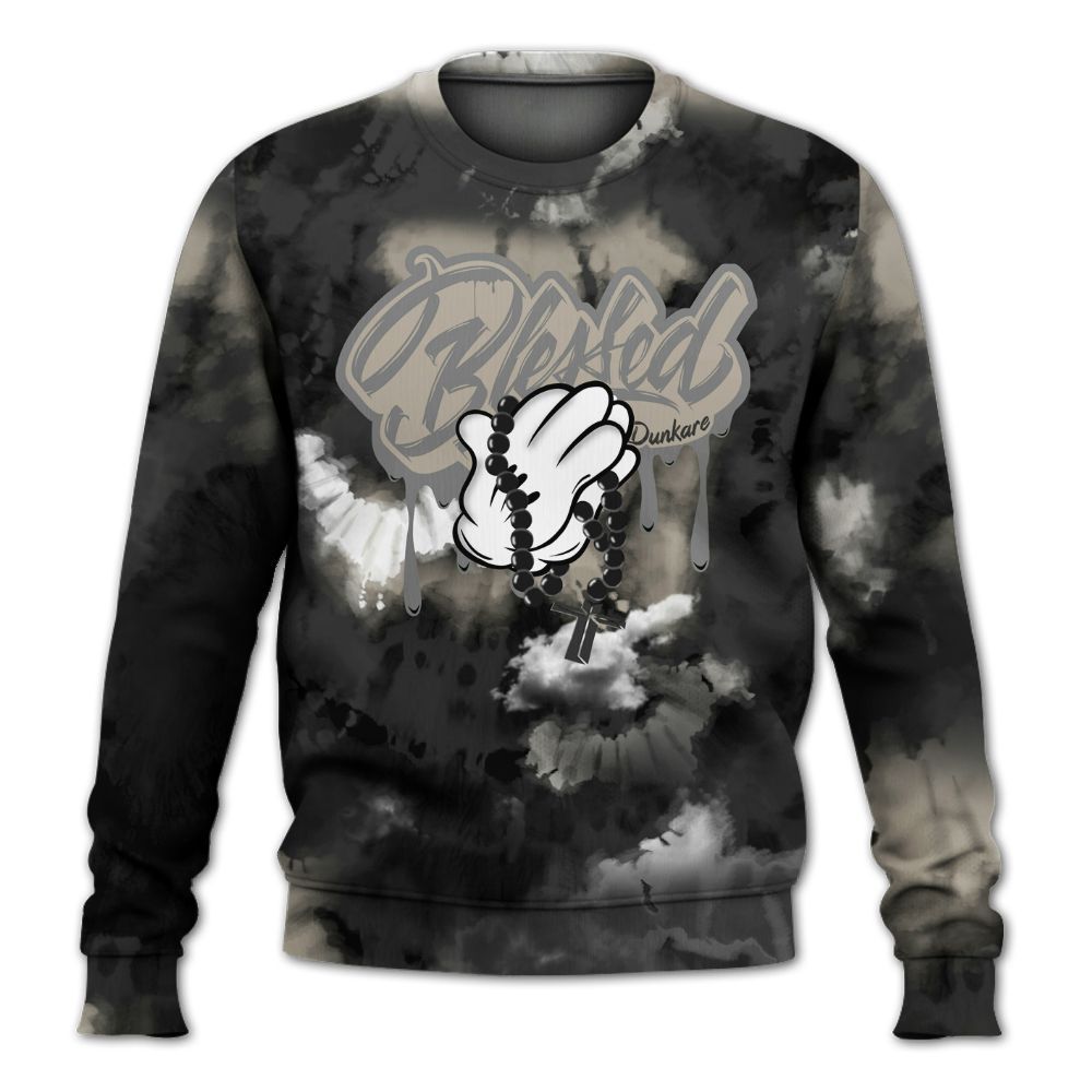 Sweatshirt To Match RM Light Bone 4s - God Blessed Tie Dye All Over Print