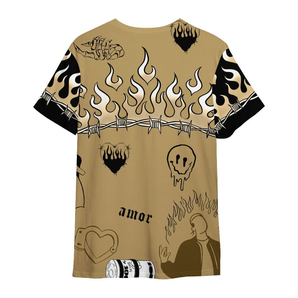 Shirt To Match High OG Black Metallic Gold 1s - Snake Trust No One All Over Print