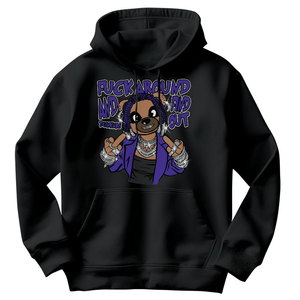 Sweatshirt To Match Field Purple 12s - F#ck Around Bear Bear Graphic