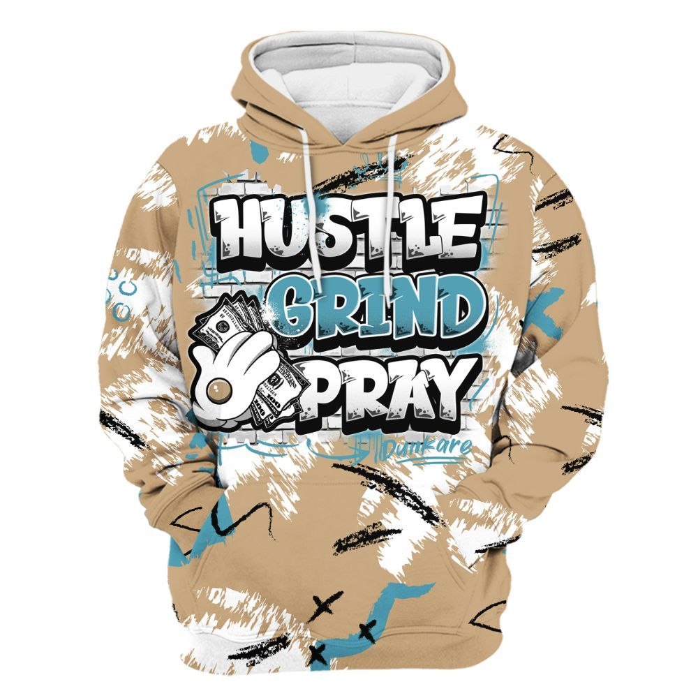 Hoodie To Match H-Town 11s - Hustle Grind Pray Graphic Street Style All Over Print
