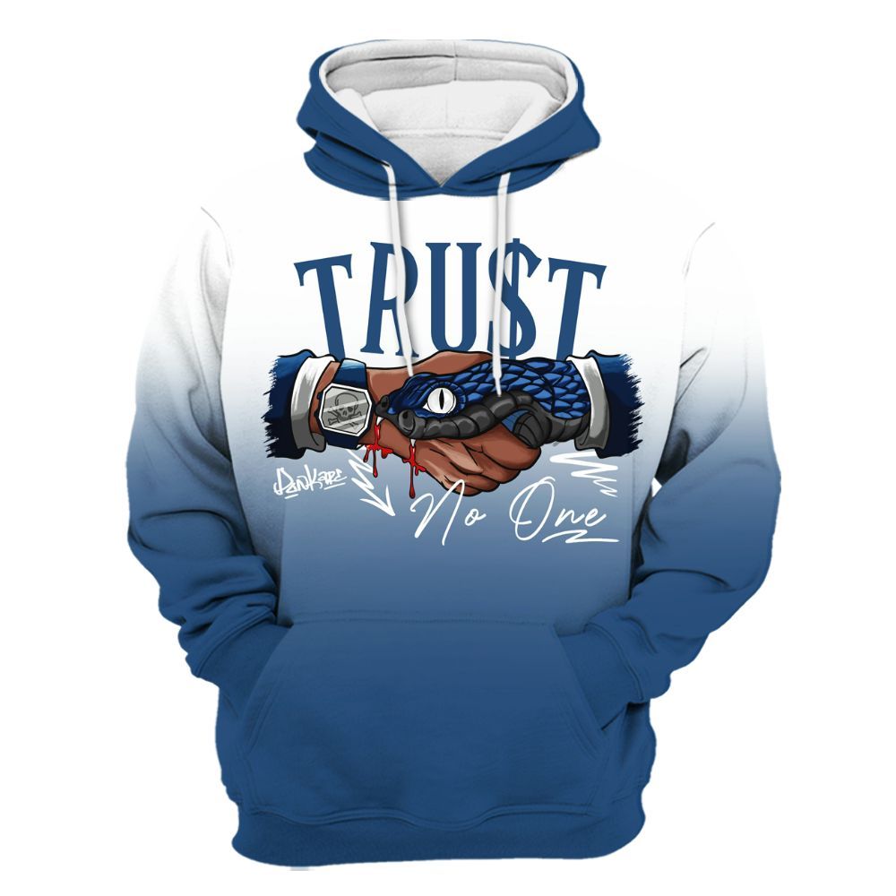 Hoodie To Match High OG Midnight Navy 1s - Snake Trust No One Drip All Over Print