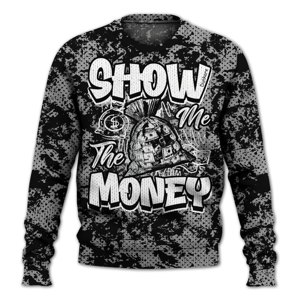 Knitted Sweater To Match Black Wolf Grey 12s - Show Me The Money Retro