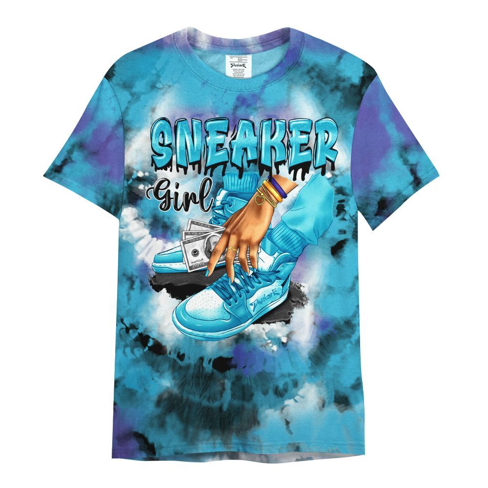 Shirt To Match Retro Aqua 6s - SNEAKER Girl Money Drip Tie Dye All Over Print