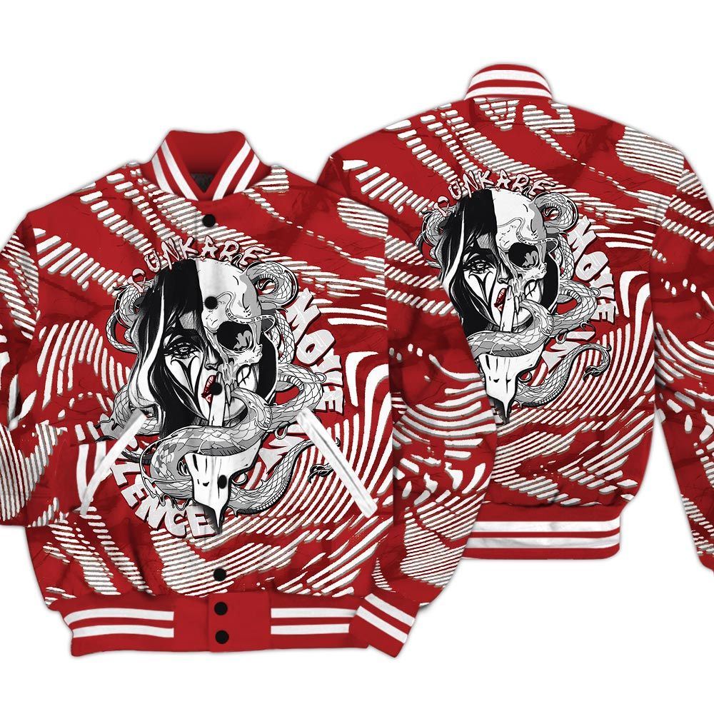 Varsity Jacket To Match Red Taxi 12s - Move In Silence Fume Varsity Jacket Unisex