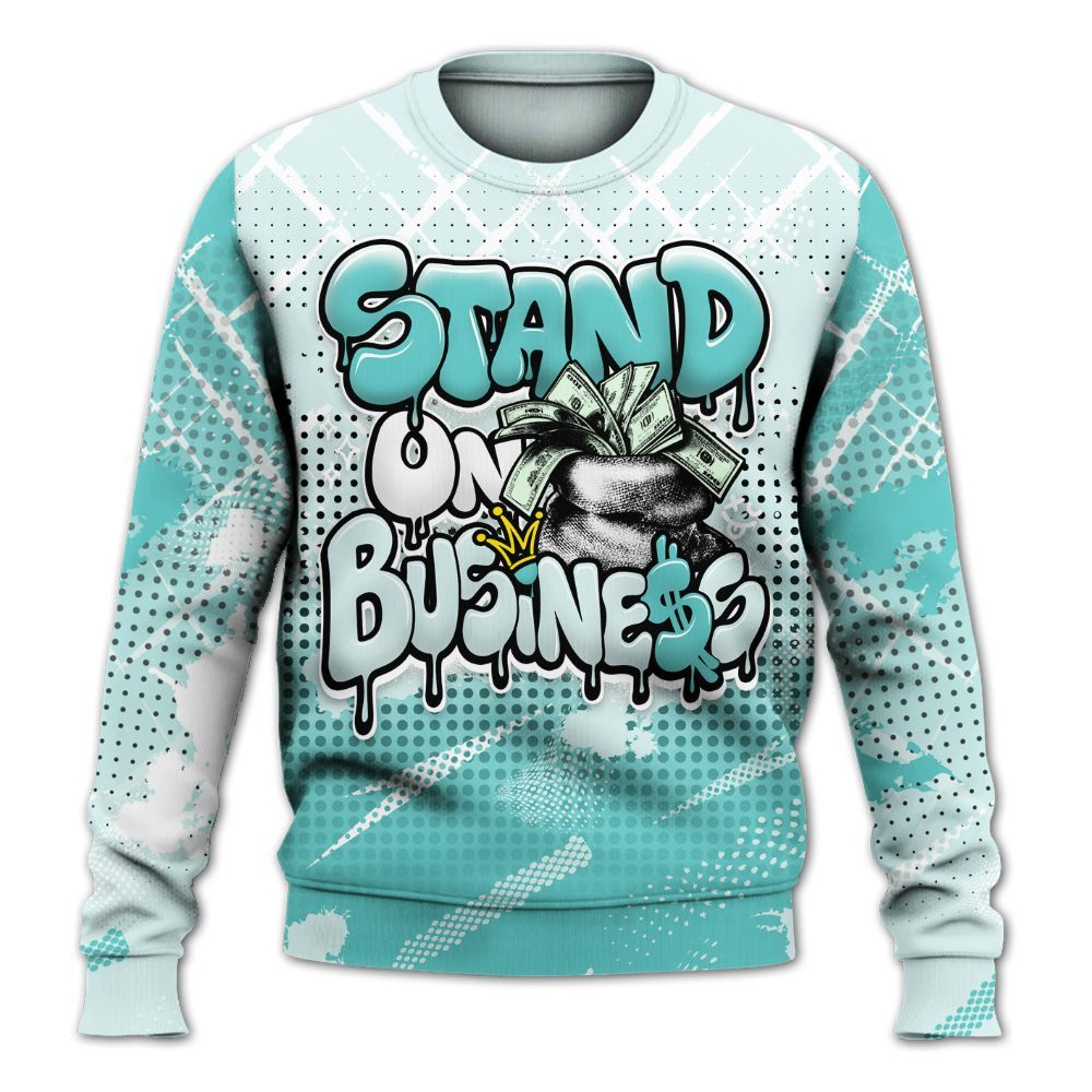 Sweatshirt To Match KD 4 Easter Mint Candy - Halftone Stand Business Drip All Over Print