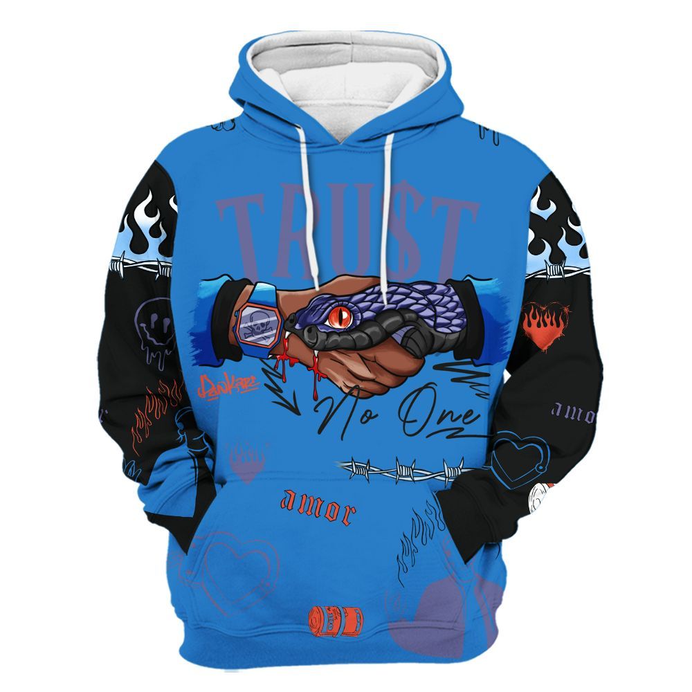 Hoodie To Match Hi-Res Blue 700s - Snake Trust No One All Over Print