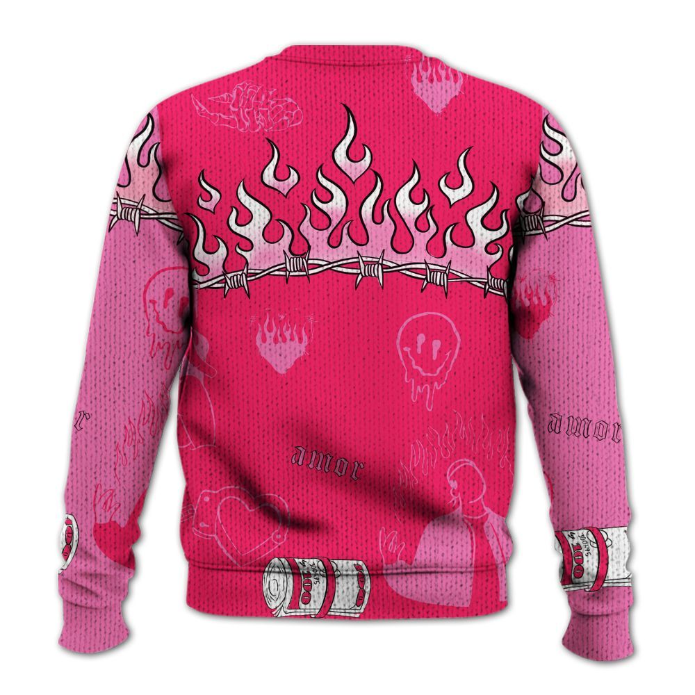 Knitted Sweater To Match Air VaporMax Plus Triple Pink - Snake Trust No One