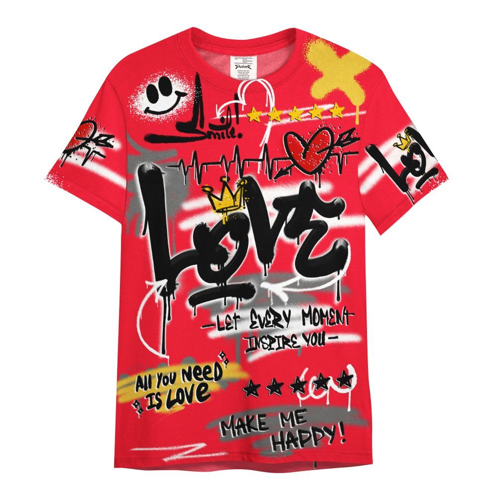Shirt To Match KD 18 Air Bakin - Happy Love Beats Graffiti Streetwear All Over Print