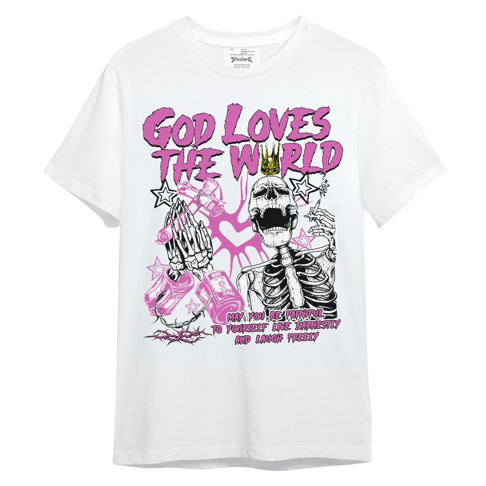 Shirt To Match Hyper Violet 4s - God Loves The World Unisex Shirt