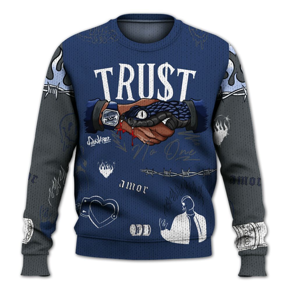 Knitted Sweater To Match Retro Flint 13s - Snake Trust No One