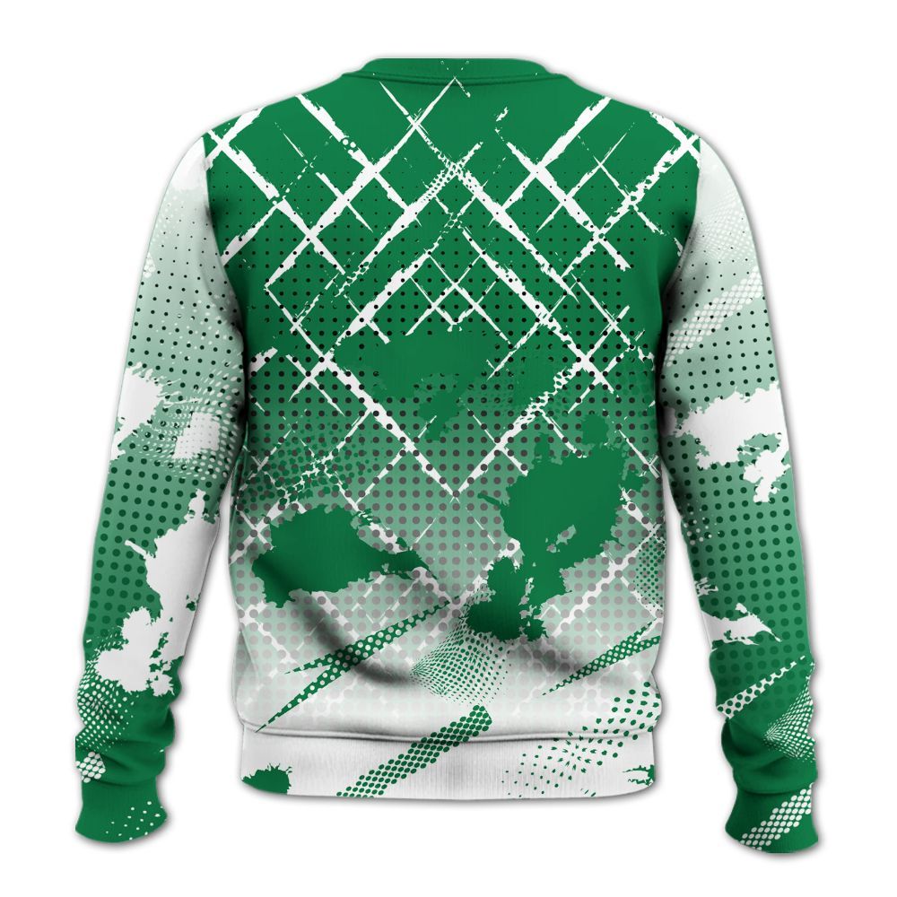 Sweatshirt To Match Pine Green 13s - Halftone Stand Business Dripping All Over Print