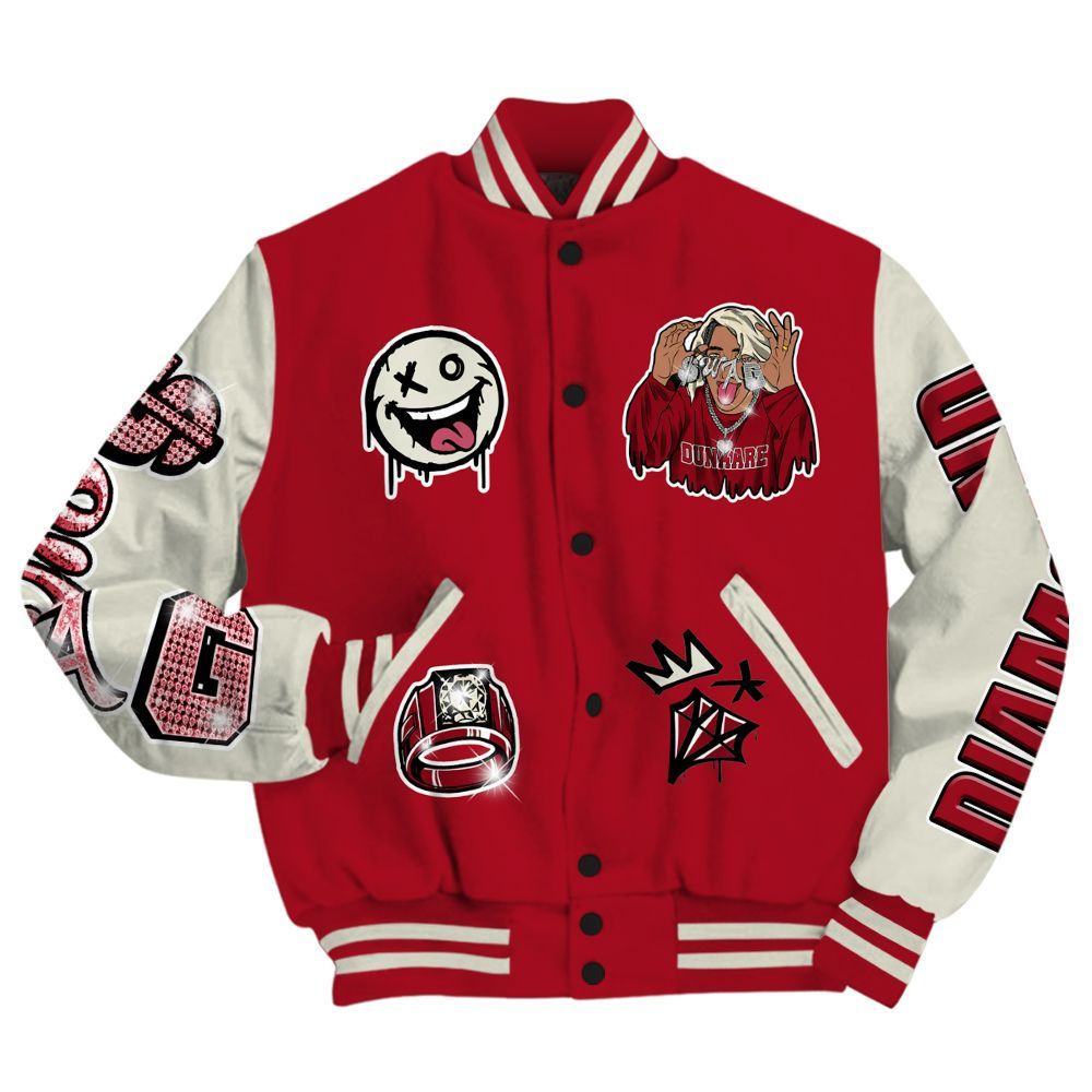 Varsity Jacket To Match 2025 High OG Cinnabar 1s - Pressures Makes Varsity Jacket To Match All Over Print