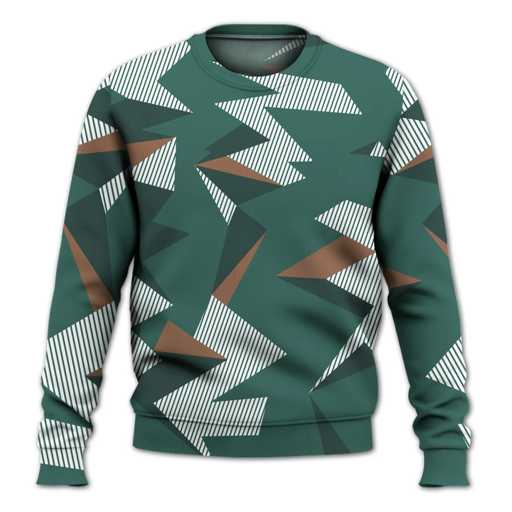 Sweatshirt To Match Low OG Oxidized Green 1s - Geometric Camouflage Pattern All Over Print