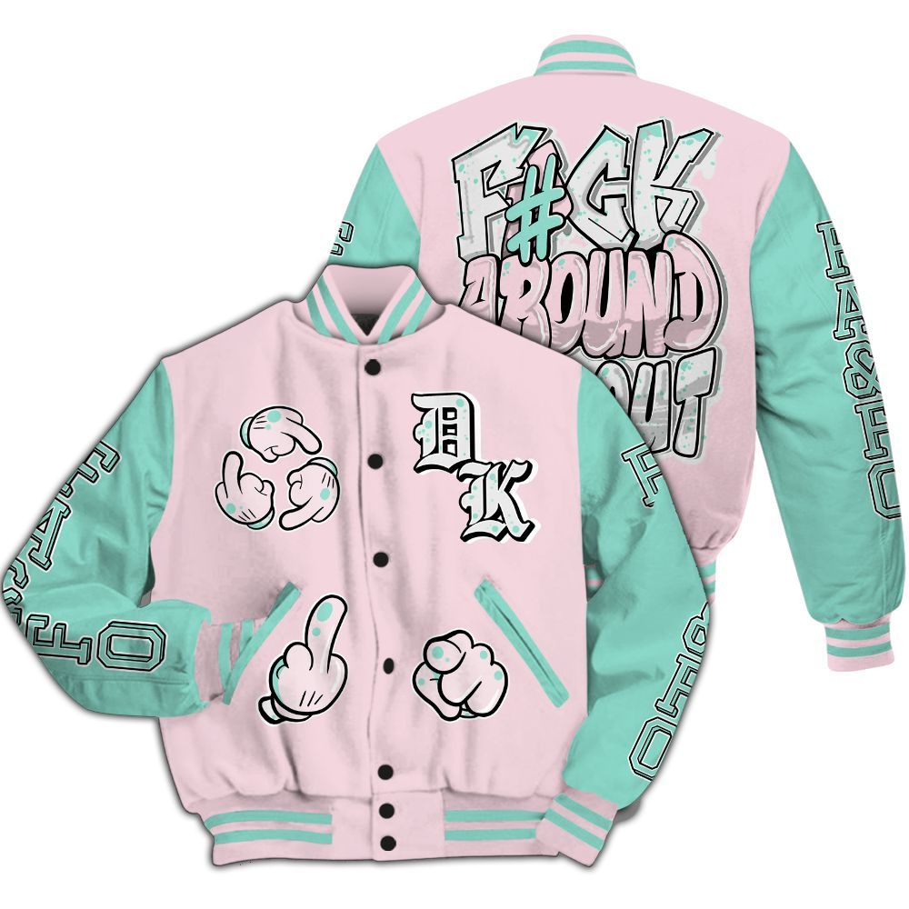 Varsity Jacket To Match Retro Easter 5s - F Around Find Out Graphic All Over Print