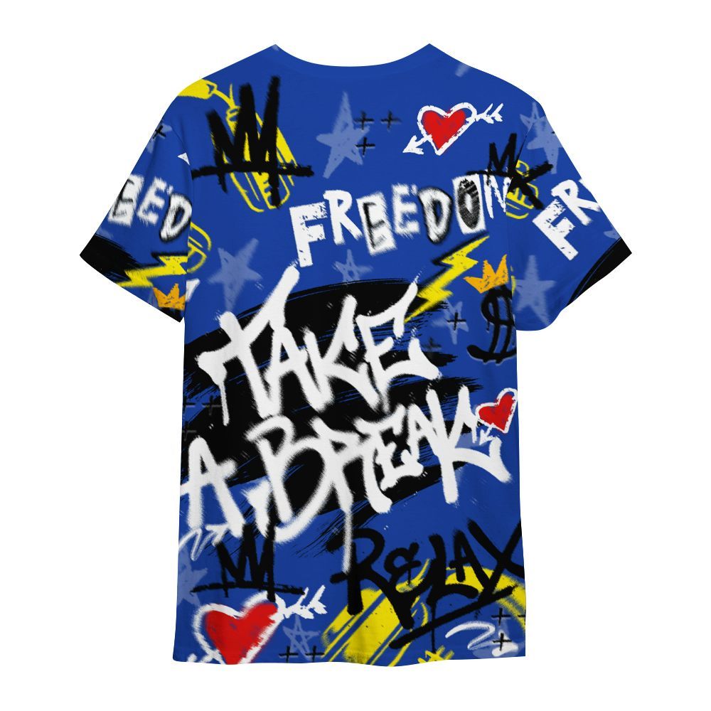 Shirt To Match Laney 14s - Take Break Freedom Graffiti Streetwear All Over Print