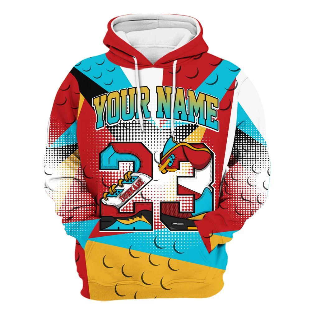 Hoodie To Match Dunk Low Fruity Pebbles - Poly Custom Name Number 23 5s All Over Print