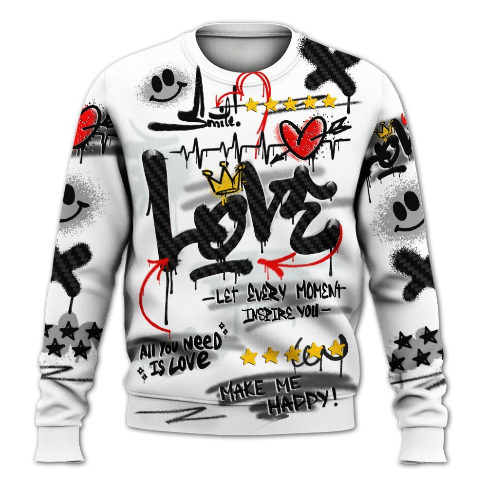 Sweatshirt To Match Kobe 9 Elite Protro Halo - Happy Love Beats Graffiti Streetwear All Over Print