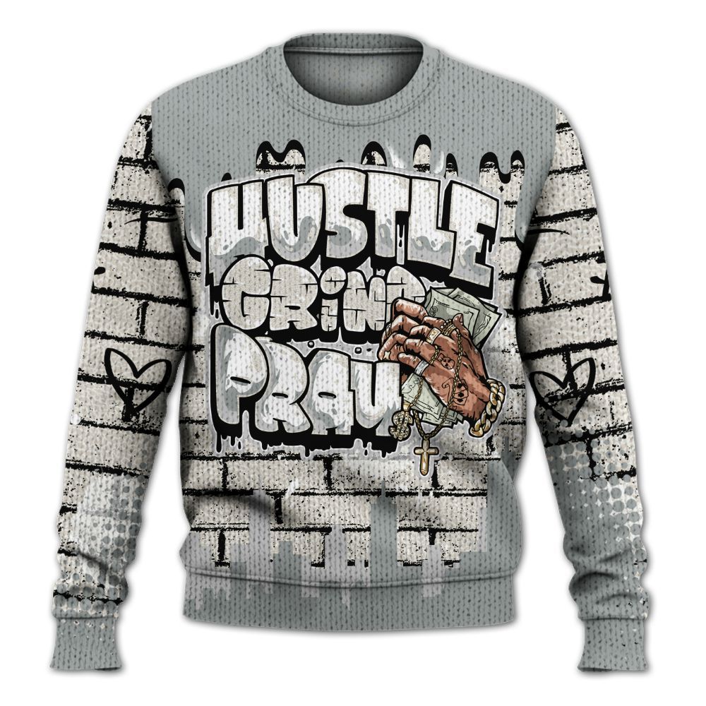 Sweater To Match Retro Pure Money 3s - Hustles Grind Pray Drip Graphic