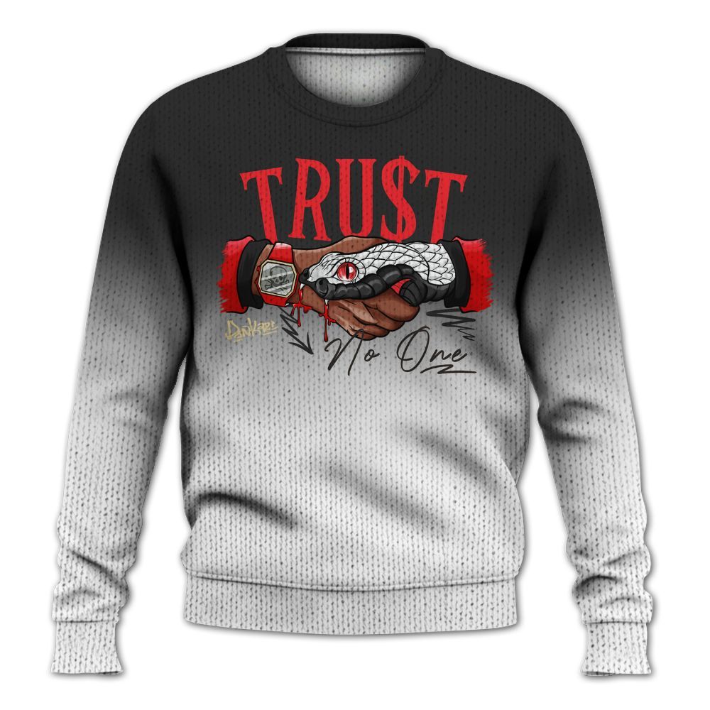 Knitted Sweater To Match Prime 93 Fire Red - Snake Trust No One Drip
