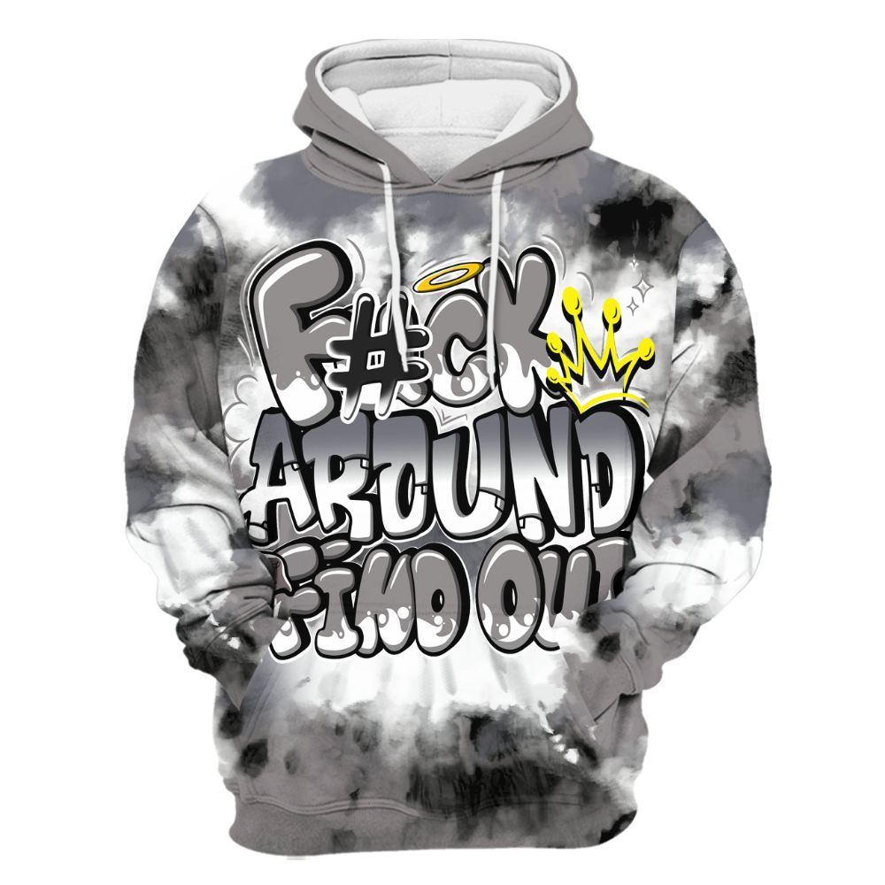 Hoodie To Match Cool Grey 11s - Tie Dye FK Around Find Out All Over Print