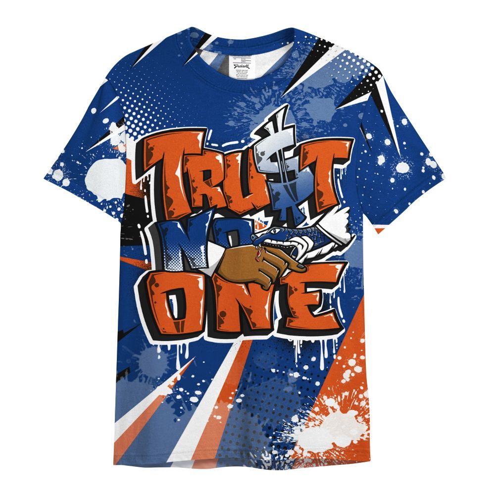 Shirt To Match Mid Knicks 1s - Poly Trust No One Dripping All Over Print
