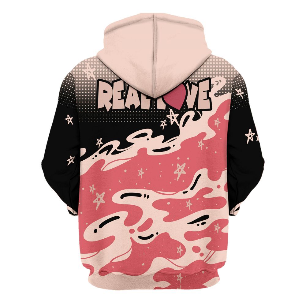 Hoodie To Match Washed Coral 2s Shirt - Sincere Fondness Bear Stars All Over Print