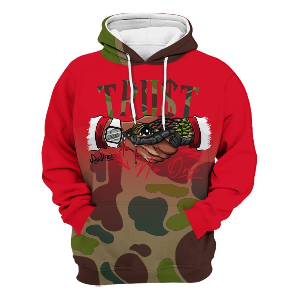 Hoodie To Match Air Max 90 Duck Camo Red - Snake Trust No One Drip All Over Print