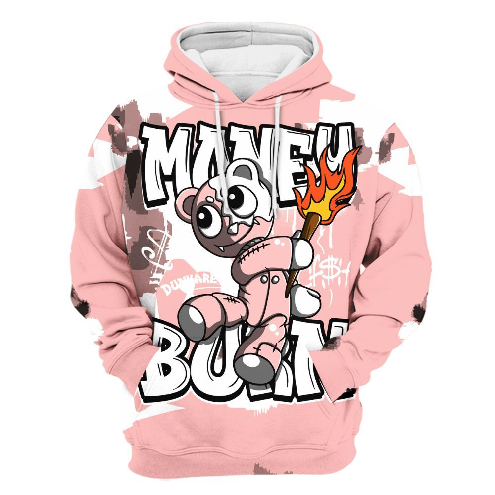 Hoodie To Match Low Legend Pink 11s - Money Burn Retro All Over Print