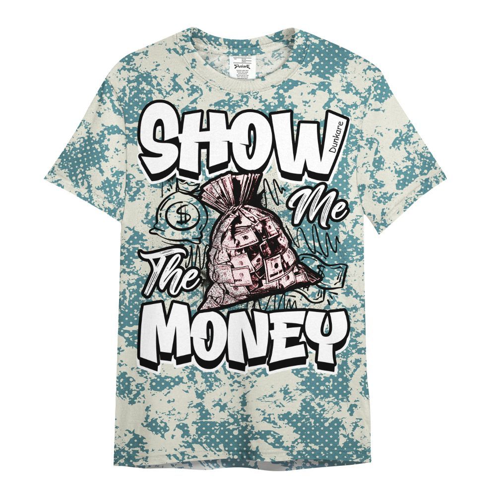 Shirt To Match Dunk Low Denim Turquoise Royal - Show Me The Money Retro All Over Print