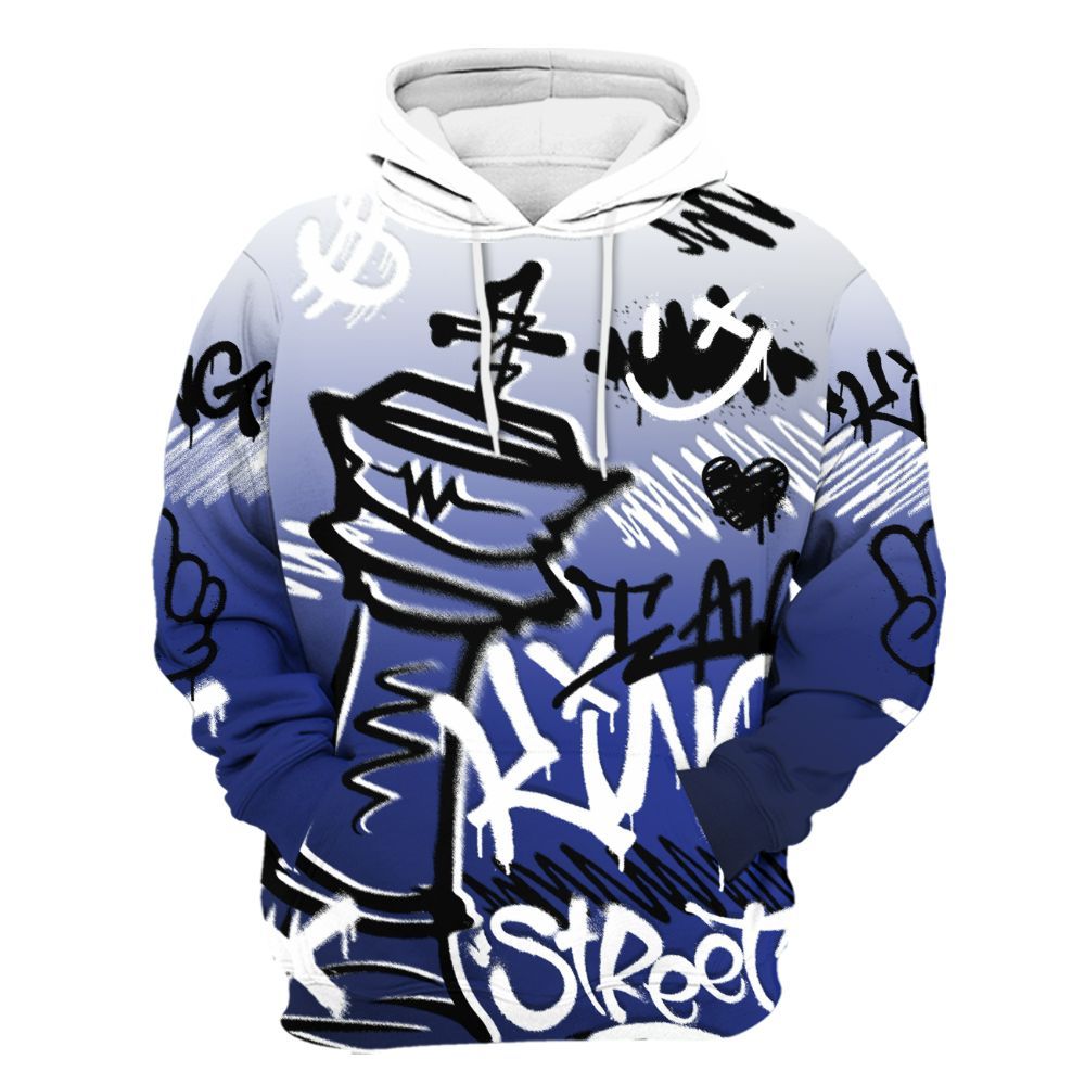 Hoodie To Match Air Max Plus Black Racer Blue - Street King Chess Streetwear All Over Print