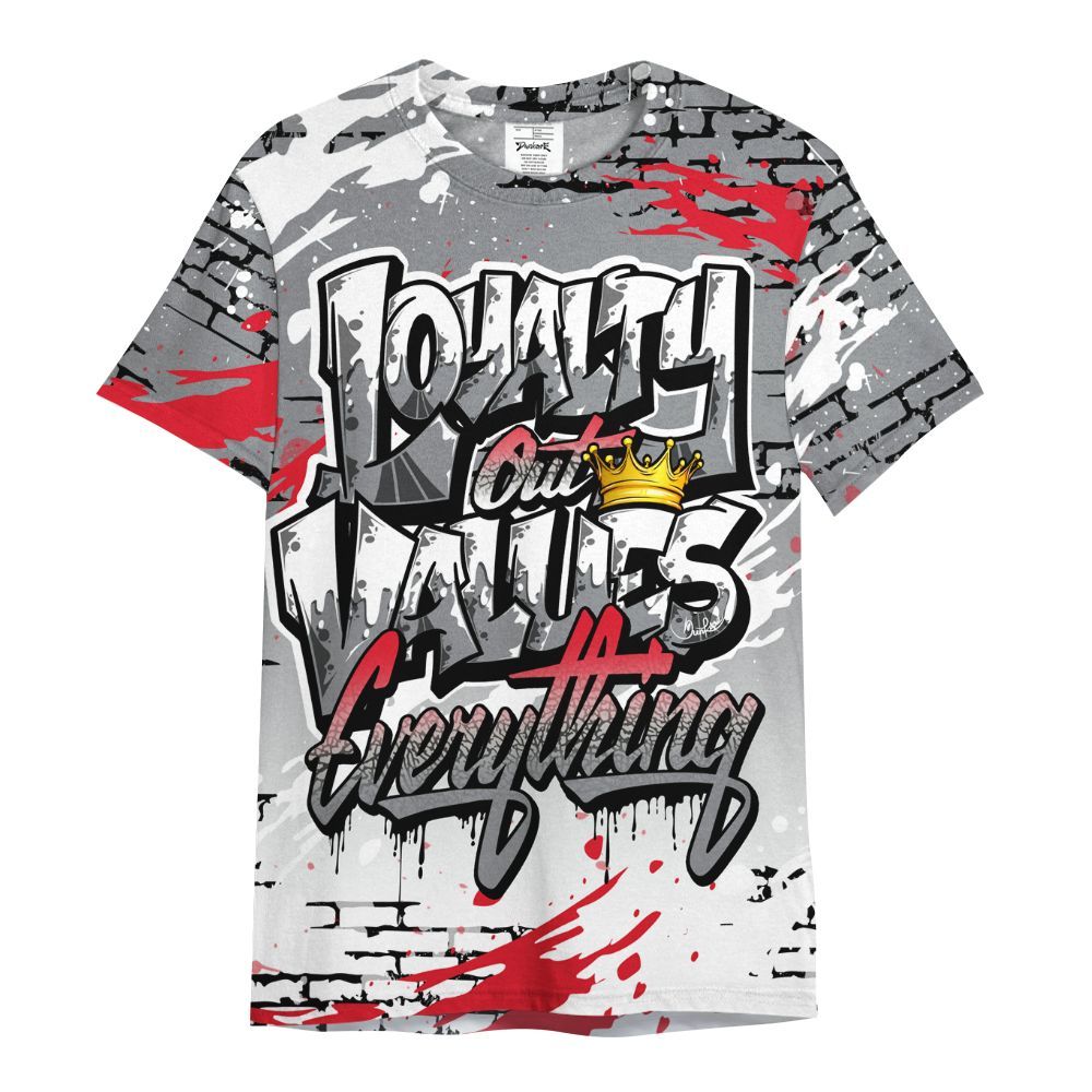 Shirt To Match Black Cement 3s - Values Of Loyalty Drip All Over Print