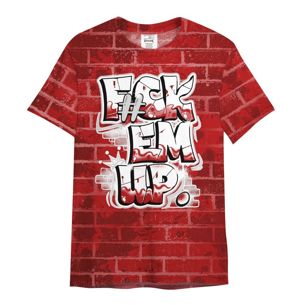 Shirt To Match Red Taxi 12s - F#ck Em Graphic Brick Art All Over Print