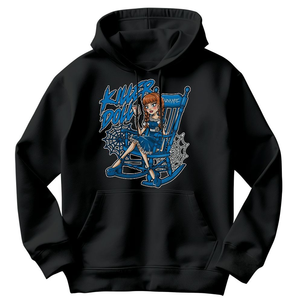 Sweatshirt To Match Military Blue 4s - Killer Doll-A Halloween Graphic