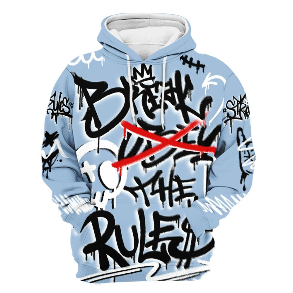 Hoodie To Match High University Blue 1s - Break Rules Streetwear All Over Print