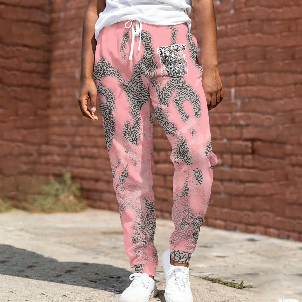Sweatpant To Match Retro Wings 3s - Apocalypse Skeleton Burn All Over Print