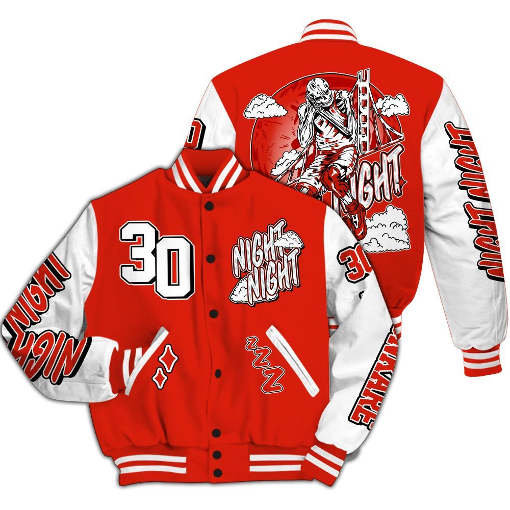 Varsity Jacket To Match Retro Cherry 11s - Seeya Skeleton All Over Print