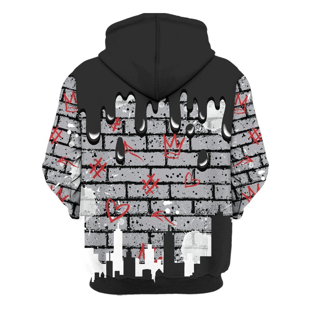 Hoodie To Match White Cement 4s - Hustles Grind Pray Drip All Over Print