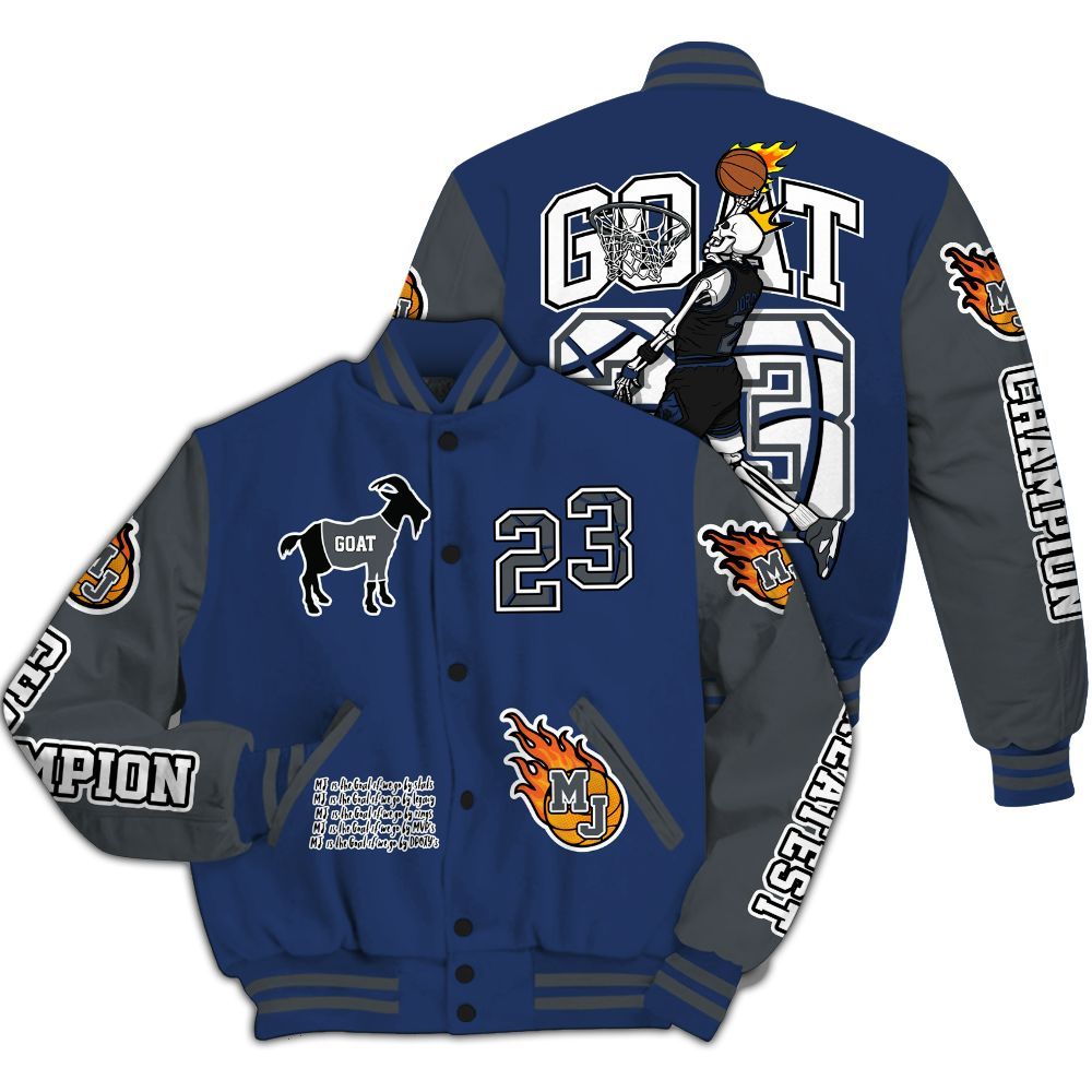 Varsity Jacket To Match Retro Flint 13s - 23 G.0.A.T Jump Up Basketball All Over Print