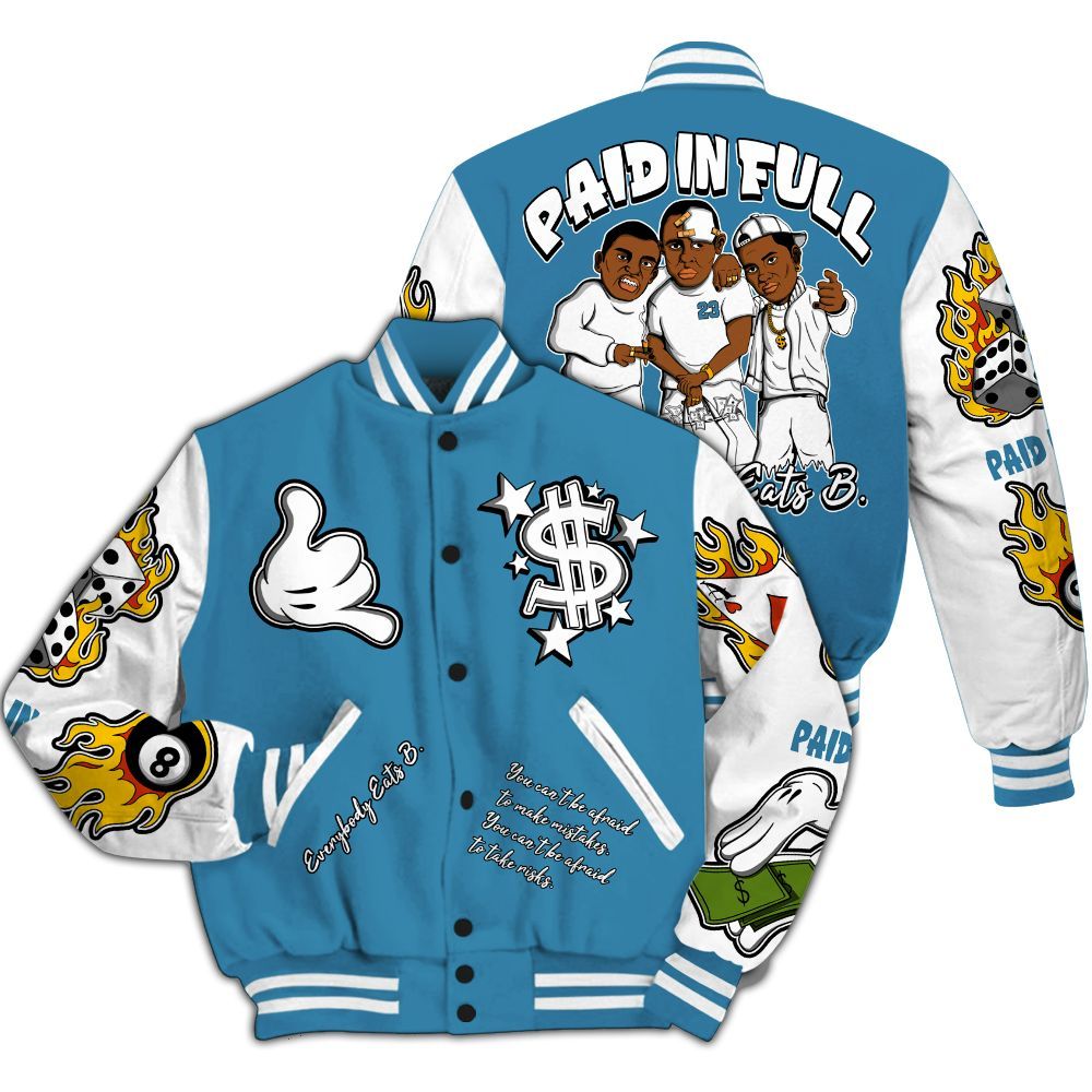 Varsity Jacket To Match High OG UNC Reimagined 1s Shirt, Funny Everybody Paid In Full Graphic All Over Print